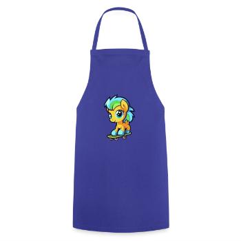 Lustiges Ponny Kawaii Cartoon Haustier spielt Skateboard - Kochschürze - Royalblau - Vorne - AI Model Male 185 dark (185cm)