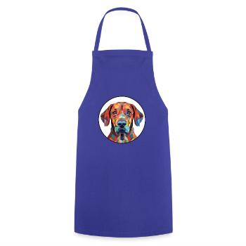 Plott Hund Hund Rasse Aquarell Illustration - Kochschürze - Royalblau - Vorne - AI Model Male 185 dark (185cm)