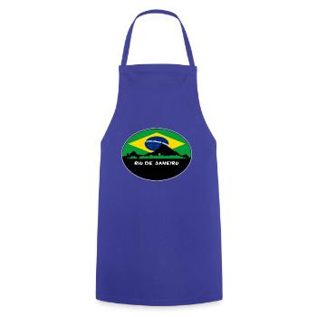 Rio De Janeiro Brasilien Flagge Skyline Silhouette Trav - Kochschürze - Royalblau - Vorne - AI Model Male 185 dark (185cm)