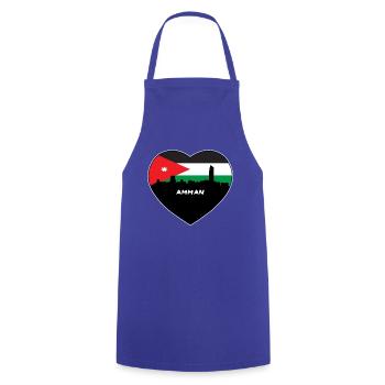 Amman Jordanien Flagge Skyline Reise Souvenir - Kochschürze - Royalblau - Vorne - AI Model Male 185 dark (185cm)
