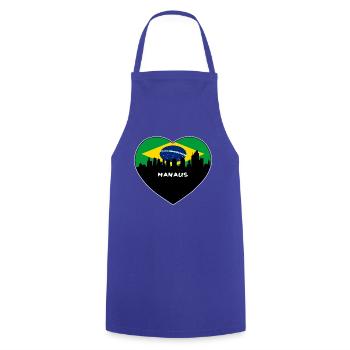 Manaus Brasilien Flagge Skyline Reise Souvenir - Kochschürze - Royalblau - Vorne - AI Model Male 185 dark (185cm)