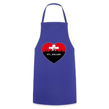 St. Gallen Schweiz Flagge Skyline Reise Souveni - Kochschürze - Royalblau - Vorne - AI Model Male 185 dark (185cm)
