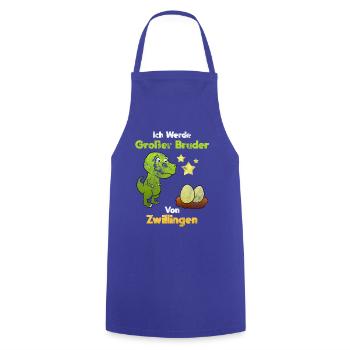 Großer Bruder Zwillinge Dinosaurier Nachwuchs - Kochschürze - Royalblau - Vorne - AI Model Male 185 dark (185cm)
