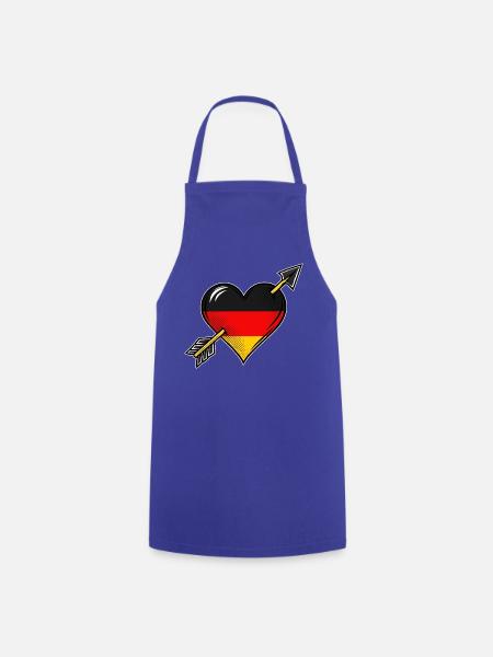 Deutschland Flagge Herz mit Pfeil - Kochschürze - Royalblau