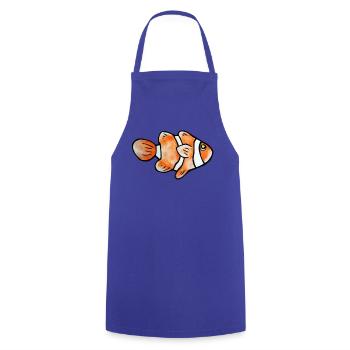 Clownfisch-Pop-Art: Bright Sea Buddy - Kochschürze - Royalblau - Vorne - AI Model Male 185 dark (185cm)