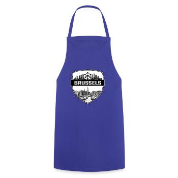 Brüsseler Skyline-Abzeichen - Kochschürze - Royalblau - Vorne - AI Model Male 185 dark (185cm)