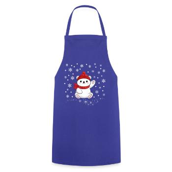Weihnachten Eisbär Schneeflocken Polar bear Winter - Kochschürze - Royalblau - Vorne - AI Model Male 185 dark (185cm)