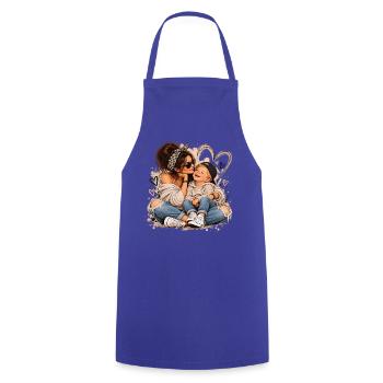 Herzige Mutter-Kind Liebesmomente - Kochschürze - Royalblau - Vorne - AI Model Male 185 dark (185cm)