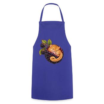 Schlafmaus schläft in einer Brombeere - Kochschürze - Royalblau - Vorne - AI Model Male 185 dark (185cm)