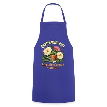 Pflanzenliebhaberin Geschenkidee Gärtnerin - Kochschürze - Royalblau - Vorne - AI Model Male 185 dark (185cm)