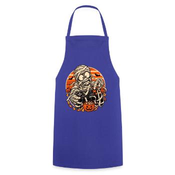 Halloween-Mumien-Gamer vor Retro-Sonne - Kochschürze - Royalblau - Vorne - AI Model Male 185 dark (185cm)