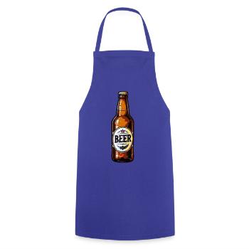 Bierflasche Retro-Design - Kochschürze - Royalblau - Vorne - AI Model Male 185 dark (185cm)