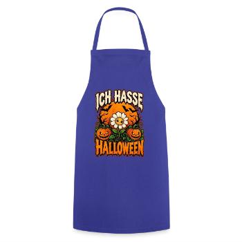 Ich Hasse Halloween – Grusel mit Blume - Kochschürze - Royalblau - Vorne - AI Model Male 185 dark (185cm)
