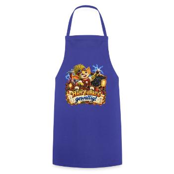 Wenuma Hier funkts gewaltig  - Kochschürze - Royalblau - Vorne - AI Model Male 185 dark (185cm)