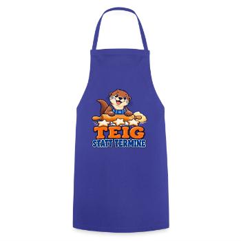 Teig statt Termine – Back-Otter mit Plätzchen - Kochschürze - Royalblau - Vorne - AI Model Male 185 dark (185cm)