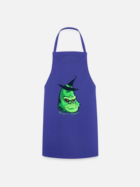 Halloween-Zombie-Gorilla - Kochschürze - Royalblau