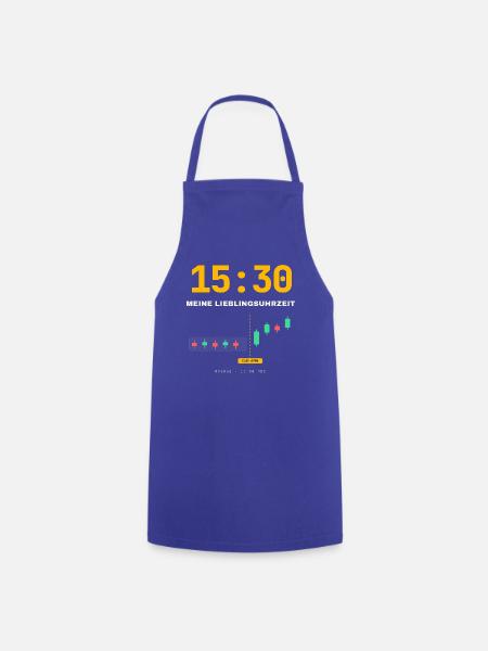 15:30 Meine Lieblingsuhrzeit – Trader Shirt - Kochschürze - Royalblau