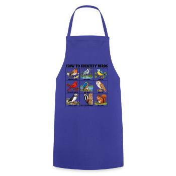 How to Identify Birds Funny Birding Birder Fitted  - Kochschürze - Royalblau - Vorne - AI Model Male 185 dark (185cm)