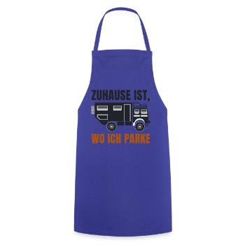 Zuhause ist, wo ich parke – Offroad Spruch - Kochschürze - Royalblau - Vorne - AI Model Male 185 dark (185cm)
