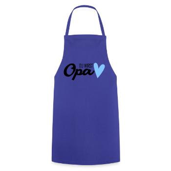 Opa - Opa werden - Bald Opa - Kochschürze - Royalblau - Vorne - AI Model Male 185 dark (185cm)