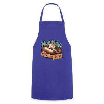 Amerikanischer Otter - Kochschürze - Royalblau - Vorne - AI Model Male 185 dark (185cm)