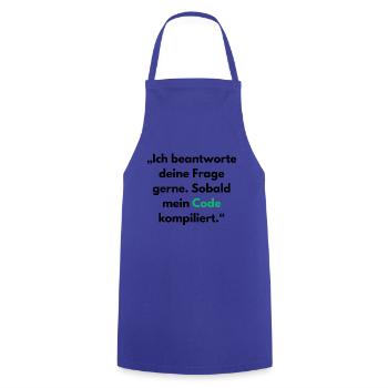 IT Tasse für Programmierer – Software Entwickler  - Kochschürze - Royalblau - Vorne - AI Model Male 185 dark (185cm)