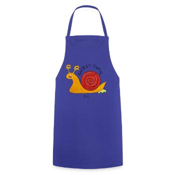 SnoozySnail – müde Schnecke für Morgenmuffel - Kochschürze - Royalblau - Vorne - AI Model Male 185 dark (185cm)