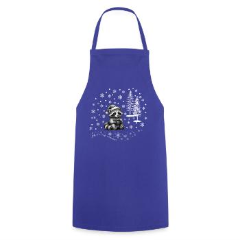 Waschbär Schnee /raccoon snowflakes Weihnachten - Kochschürze - Royalblau - Vorne - AI Model Male 185 dark (185cm)