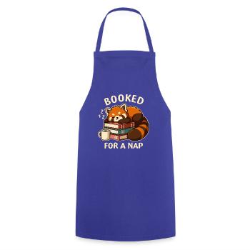 Für ein Nickerchen gebucht – Red Panda and Books - Kochschürze - Royalblau - Vorne - AI Model Male 185 dark (185cm)