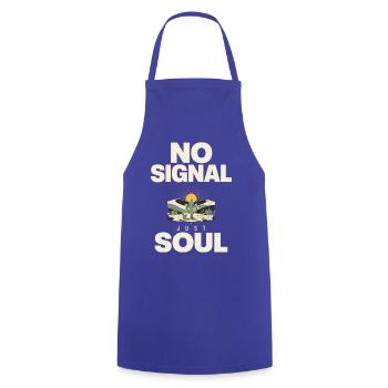 Kein Signal, nur Seelenwüsten-Vibe - Kochschürze - Royalblau - Vorne - AI Model Male 185 dark (185cm)