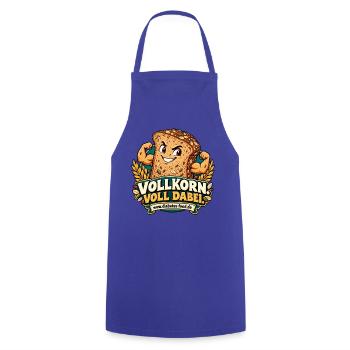Vollkorn voll dabei - Kochschürze - Royalblau - Vorne - AI Model Male 185 dark (185cm)