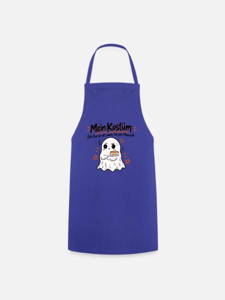 Mein Kostüm: Geist Shirt Halloween Spruch - Kochschürze - Royalblau