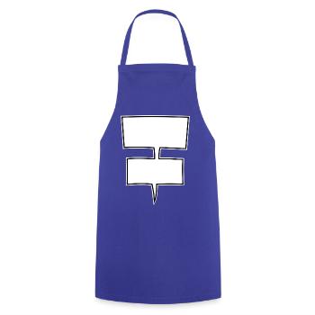Doppel-Sprechblasen Comic-Style - Kochschürze - Royalblau - Vorne - AI Model Male 185 dark (185cm)