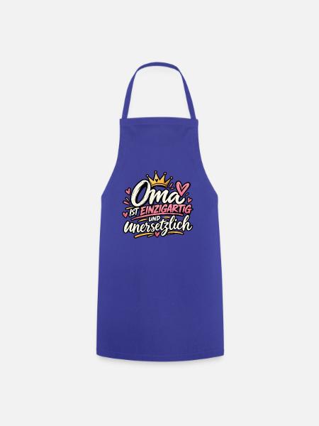 Oma ist einzigartig – Liebevolles Geschenk - Kochschürze - Royalblau