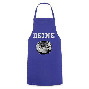 Deine Mutter Schraubenmutter Mechaniker Werkstatt - Kochschürze - Royalblau - Vorne - AI Model Male 185 dark (185cm)