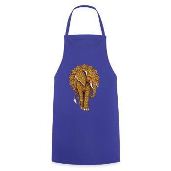 Mandala Elefant Zen Spirituell Yoga - Kochschürze - Royalblau - Vorne - AI Model Male 185 dark (185cm)