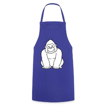 Gorilla Konturzeichnung - Kochschürze - Royalblau - Vorne - AI Model Male 185 dark (185cm)