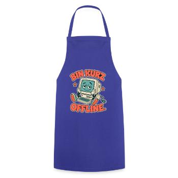 Bin Kurz Offline Retro-Computer - Kochschürze - Royalblau - Vorne - AI Model Male 185 dark (185cm)