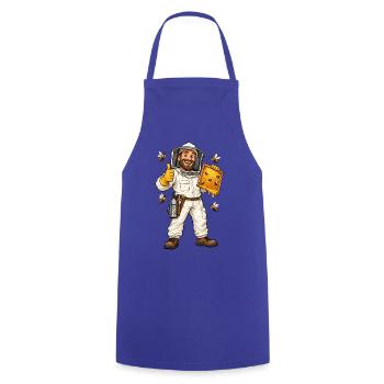 Imker im Comicstil – Bienen und Honig - Kochschürze - Royalblau - Vorne - AI Model Male 185 dark (185cm)