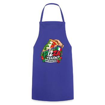 Pizza teilen? Wir müssen reden. - Kochschürze - Royalblau - Vorne - AI Model Male 185 dark (185cm)