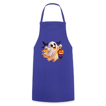 Halloween_02_Gespenst_Kuerbislaterne_Wenuma_Spr - Kochschürze - Royalblau - Vorne - AI Model Male 185 dark (185cm)