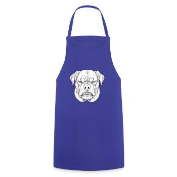 Beißender Hund Kopfzeichnung - Kochschürze - Royalblau - Vorne - AI Model Male 185 dark (185cm)