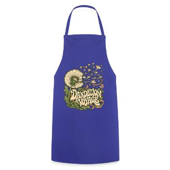 Dandelion Voyage: Psychedelic Bloom - Kochschürze - Royalblau - Vorne - AI Model Male 185 dark (185cm)