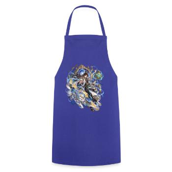 Drachenmeister und Sternenpfad - Kochschürze - Royalblau - Vorne - AI Model Male 185 dark (185cm)