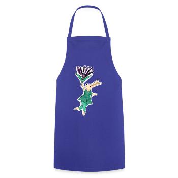 Tanzende Hase mit grünem Lavendel - Kochschürze - Royalblau - Vorne - AI Model Male 185 dark (185cm)