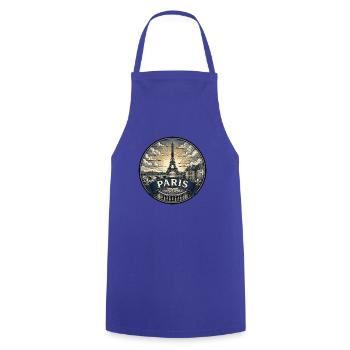 Paris, Frankreich Reiseabzeichen Eiffelturm-Souvenir - Kochschürze - Royalblau - Vorne - AI Model Male 185 dark (185cm)