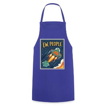 EW, Leute UFO-Cartoon - Kochschürze - Royalblau - Vorne - AI Model Male 185 dark (185cm)