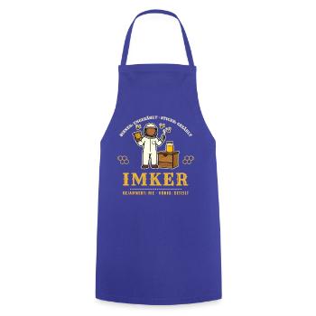 Imker – Stiche gezählt Bienen Honig Imkerei - Kochschürze - Royalblau - Vorne - AI Model Male 185 dark (185cm)