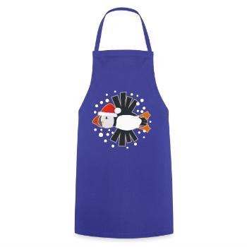 Weihnachts-Puffin - Kochschürze - Royalblau - Vorne - AI Model Male 185 dark (185cm)