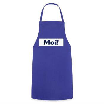 Finnland Moi Gruß - Kochschürze - Royalblau - Vorne - AI Model Male 185 dark (185cm)